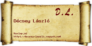 Décsey László névjegykártya