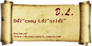 Décsey László névjegykártya