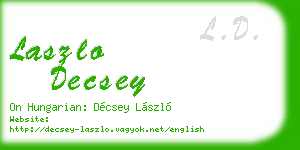 laszlo decsey business card